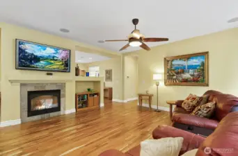 Hardwood floors were refinished a few years ago and still look great!  Living Room features Gas Fireplace.