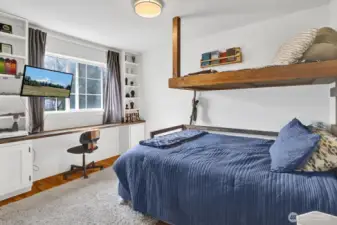 Bedroom #3 also faces south and features hardwood floors too.