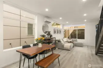 Open floorplan flows seamlessly between kitchen, dining and family room for easy living or entertaining