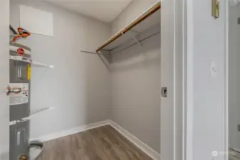 Spacious walk-in closet.