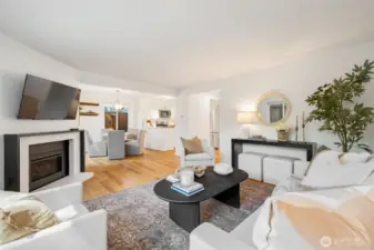 Open yet separate spaces make the flowing floor plan work well.