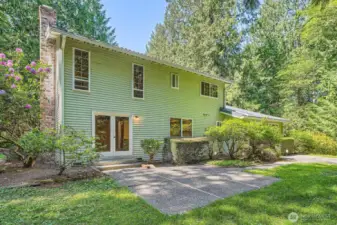 Step out into the backyard from family room