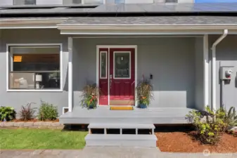 Welcoming patio.