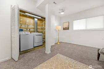 Laundry closet off of family room.