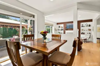 Breakfast Nook 12'10" x 9'10" with sliding door to the back yard.