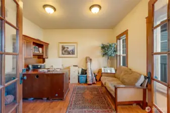 This private office space could double as a second living area/den or playroom!