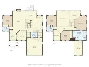 Main floor floorplan on the left, upstairs on the right.
