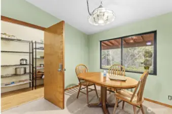Dining with large pantry