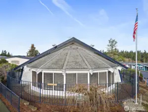 Club houes is centrally located in the community. Activities include: Pancake breakfasts . Thursday coffee hour. Bunco, Sewing Club. Residents can reserve the club house for private gatherings/ meetings etc.