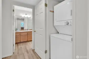 Space-saving stack laundry unit