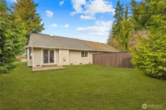 Private home with private backyard.