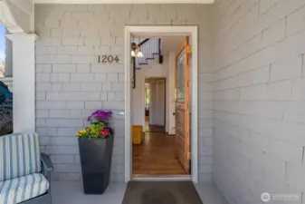 Comfortable front porch welcomes you home