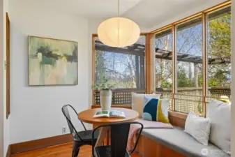 Eat-in kitchen with cozy built-in seating