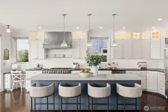 Large eat-in kitchen situated for entertaining