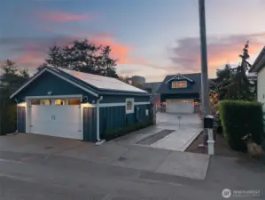 Two separate two car garages and ample guest parking