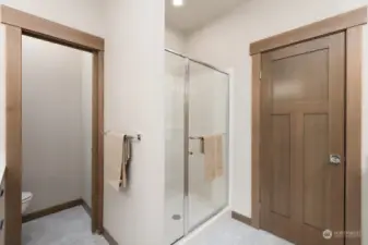 Close up of shower area.