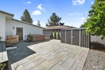 Hot tub and storage shed