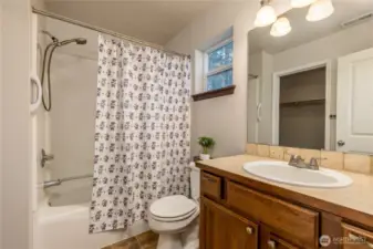 Private primary bath with walk-in closet