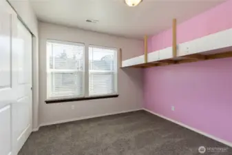 Third bedroom with built-in loft bed