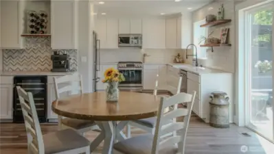 Dining into kitchen
