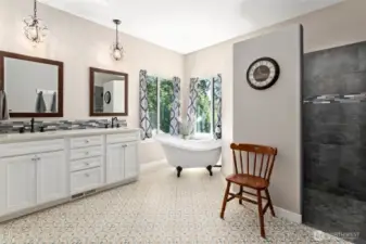 Luxurious primary bathroom