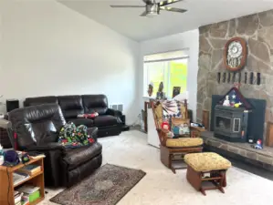 Living room with pellet stove