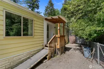 Back side of manufactured home.