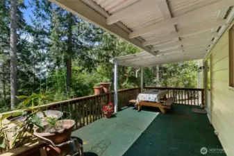Front deck on manufactured home.