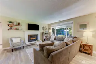 Cozy living room with gas fireplace