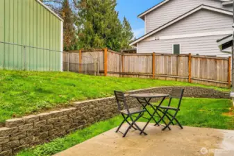 Tiered yard with patio