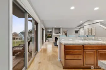 Slider to deck off kitchen