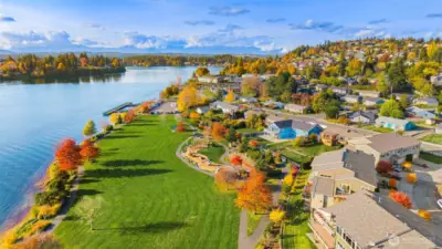 View of Lions Park and the water