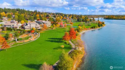 View of Lions Park and the water