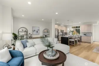 Imagine game nights, holiday dinners, and quiet mornings all in one space. (photos of model home)