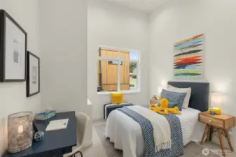 Guest bedroom or creative space? You decide. Either way, comfort lives here. (photos of model home)