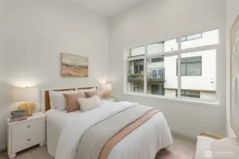 Second guest bedroom, perfect for visiting friends, a home office, or creative space. (photos of model home)