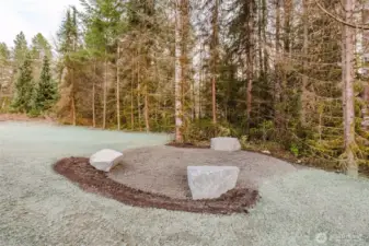 Backyard fire pit area