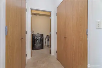 Two generously-sized closets as you enter the condo to the right, along with the laundry room which includes a newer washer/dryer combo.