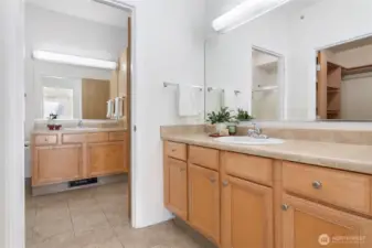 One of two vanities available to get ready for the day