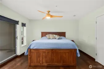 Primary with patio access.