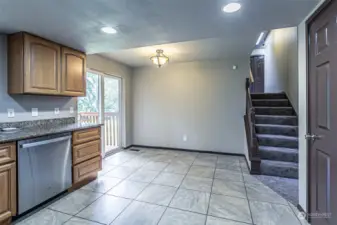 Eating space off the side of the kitchen.