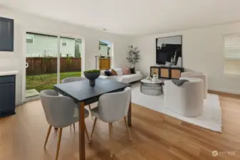 Dining area opens to living room