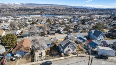 Centrally located, views out back of home over city and looking East