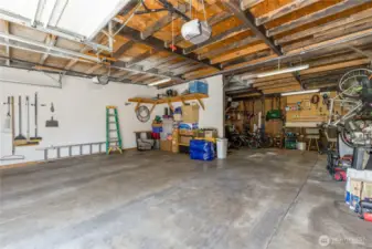 2-Car garage with workshop behind
