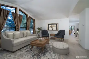 Virtually Staged living room upstairs