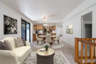 Virtually Staged dining and sitting area