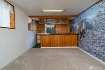 Bonus room with built-in bar downstairs
