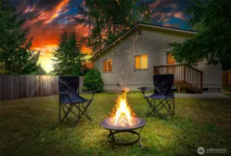Plenty of space for fire-pit and other activities.