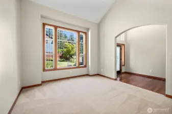 Formal living room looking out to the front yard