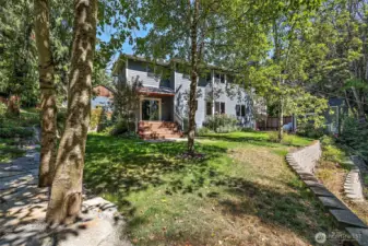 Finished backyard with hardscaping! 5 retaining walls installed to maximize functionality